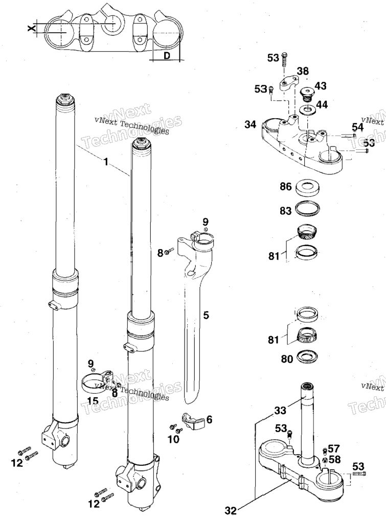 Front Fork Marrzocchi 45