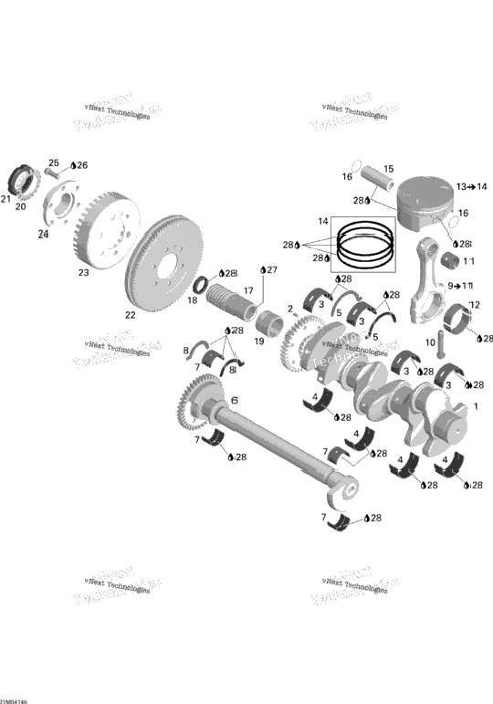 Crankshaft, Pistons And Balance Shaft