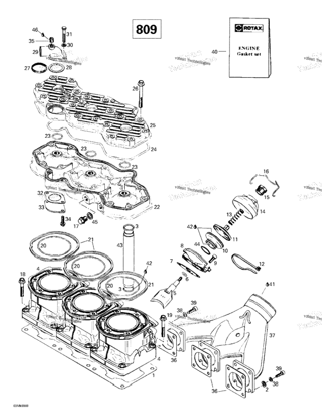 Cylinder, Exhaust Manifold (809)