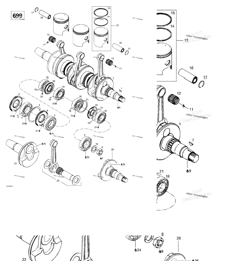 Crankshaft And Pistons (699)