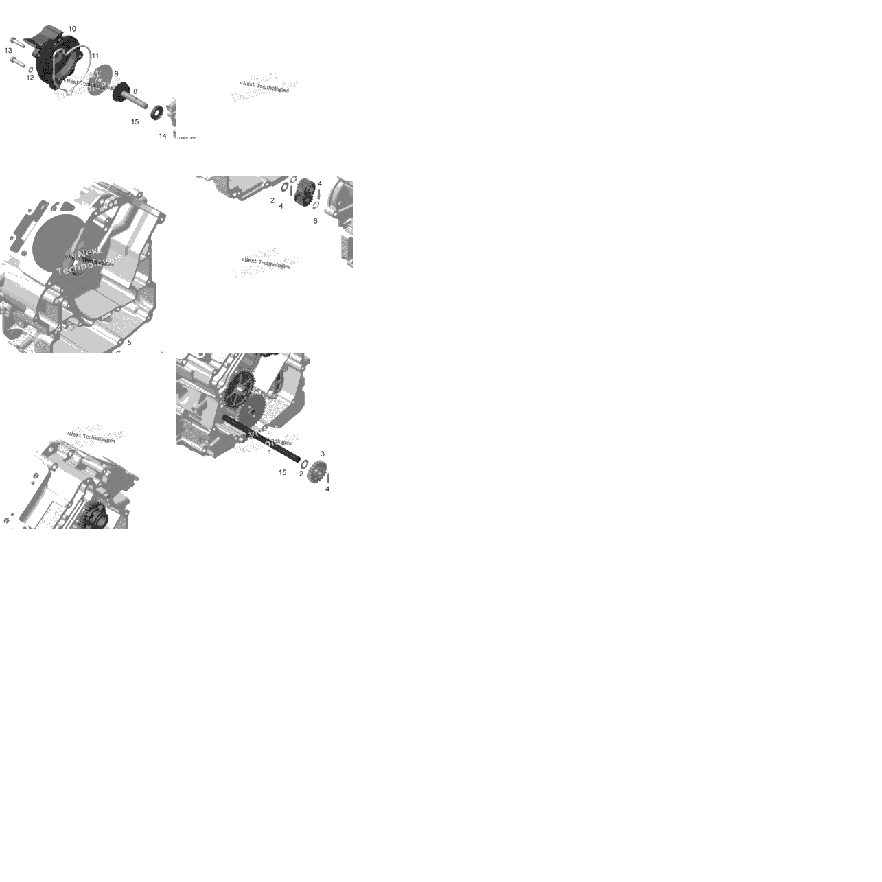 Crankcase, Water Pump And Oil Pump