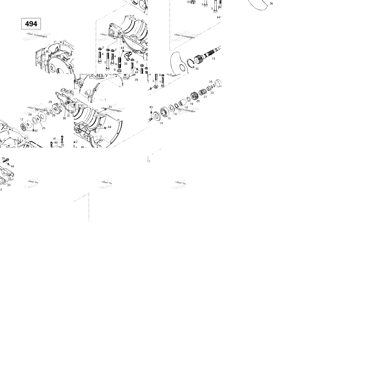 Crankcase, Rotary Valve, Water Pump (494)