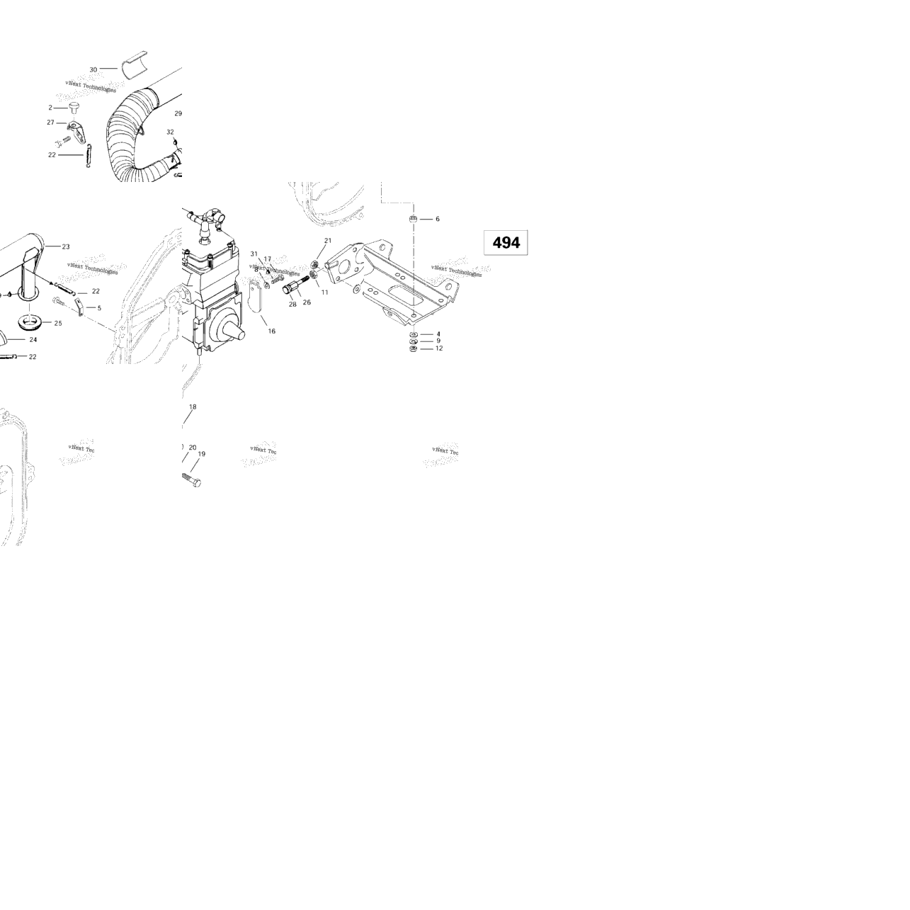 Engine Support And Muffler (494)