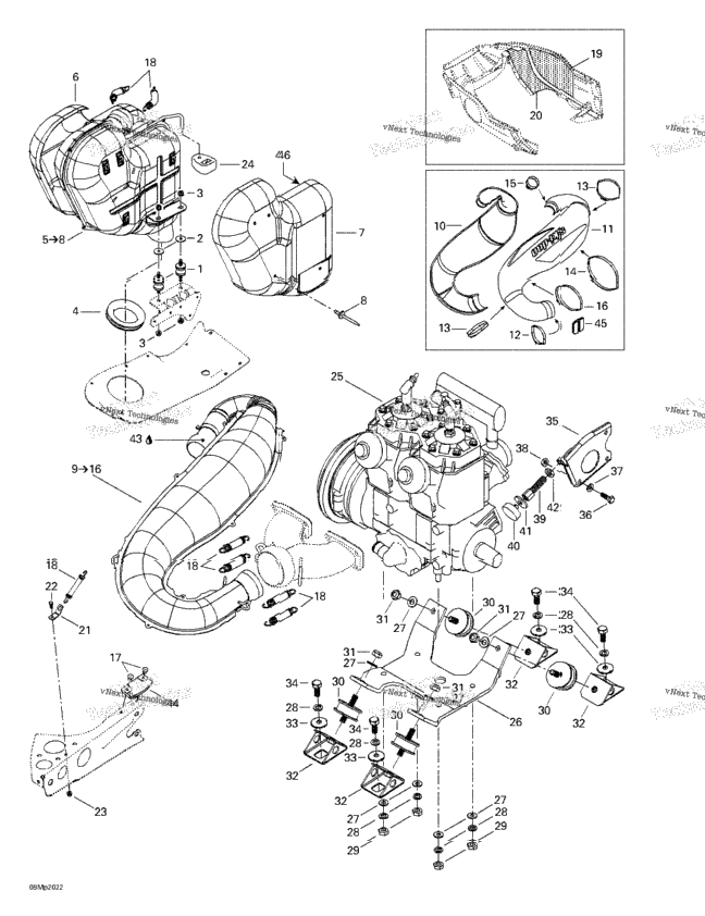 Engine Support And Muffler