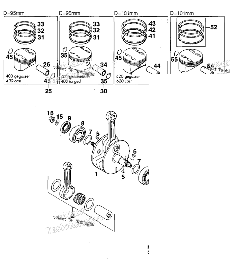 Crankshaft, Piston