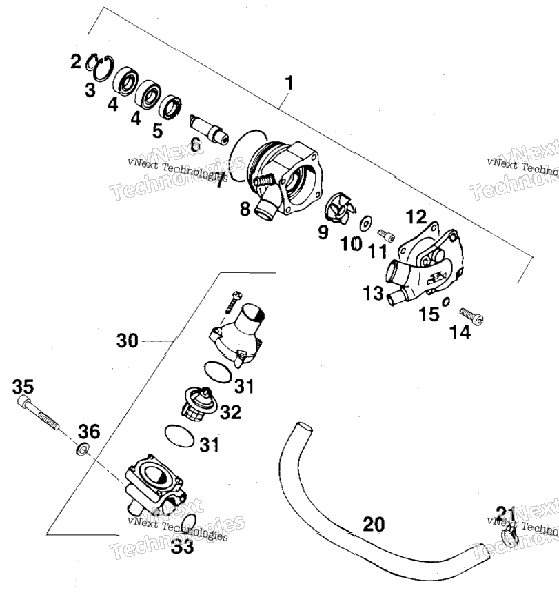 Water Pump, Thermostat