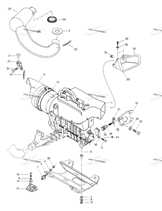 Engine Support And Muffler