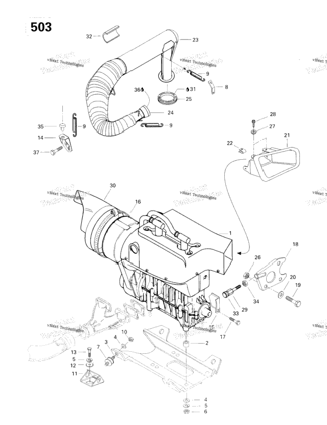 Engine Support And Muffler (503)