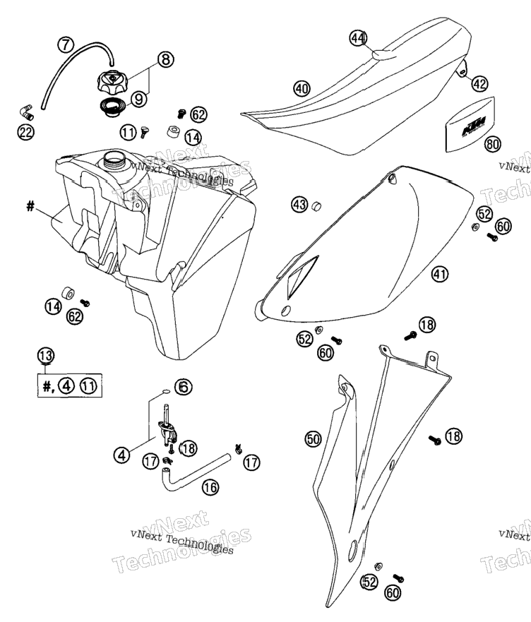 Tank, Seat, Cover Sx
