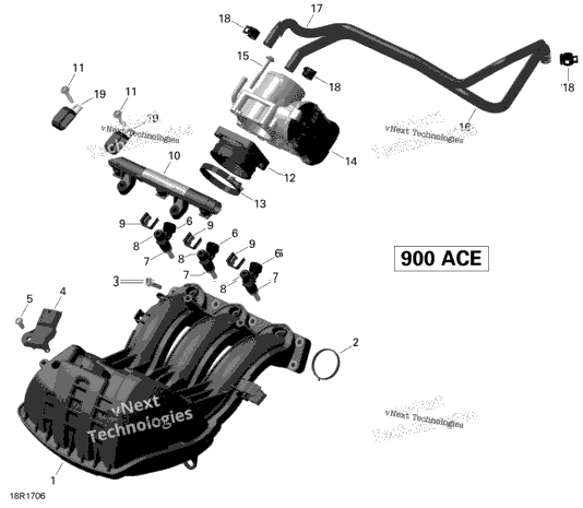 Air Intake Manifold And Throttle Body - 900 Ace