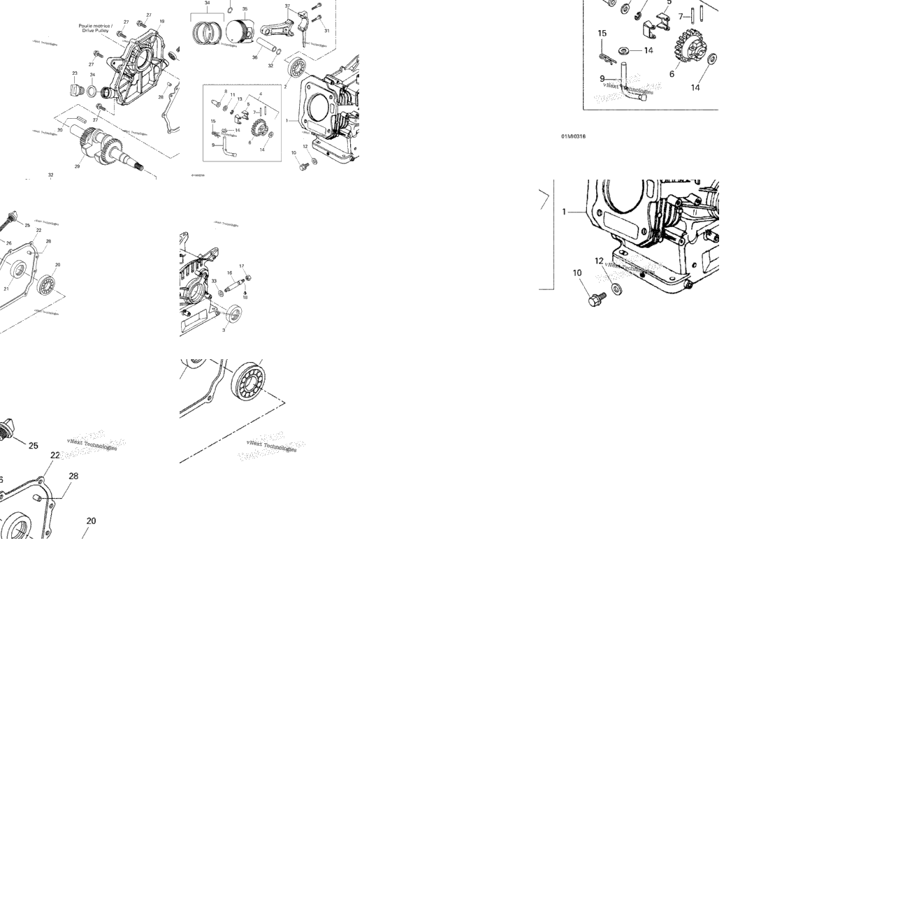Crankcase, Barrel, Crankshaft, Piston