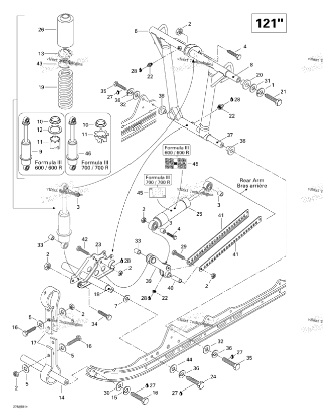 Front Arm, Rear Suspension (121’’)