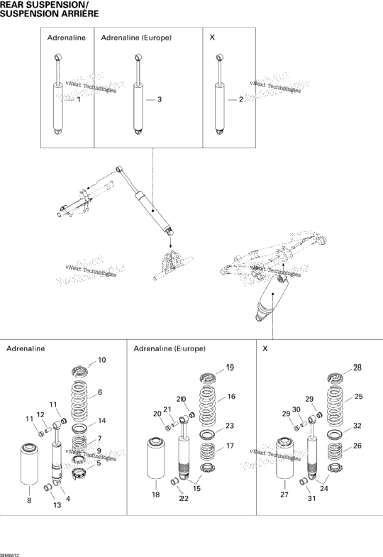 Rear Suspension Shocks 800Ho
