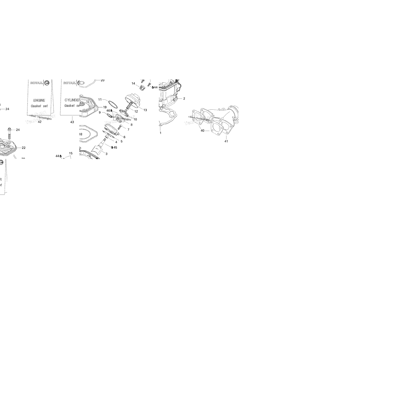 Cylinder, Exhaust Manifold And Reed Valve