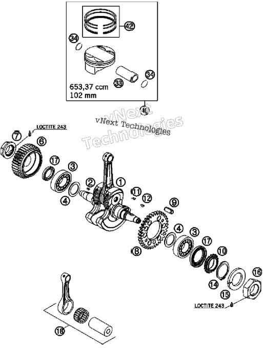 Crankshaft, Piston