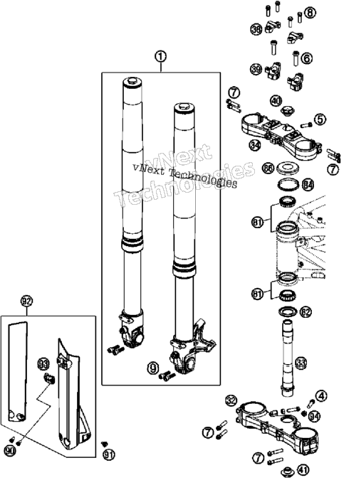 Front Fork, Triple Clamp