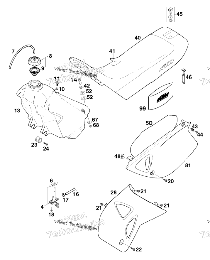 Tank, Seat, Cover