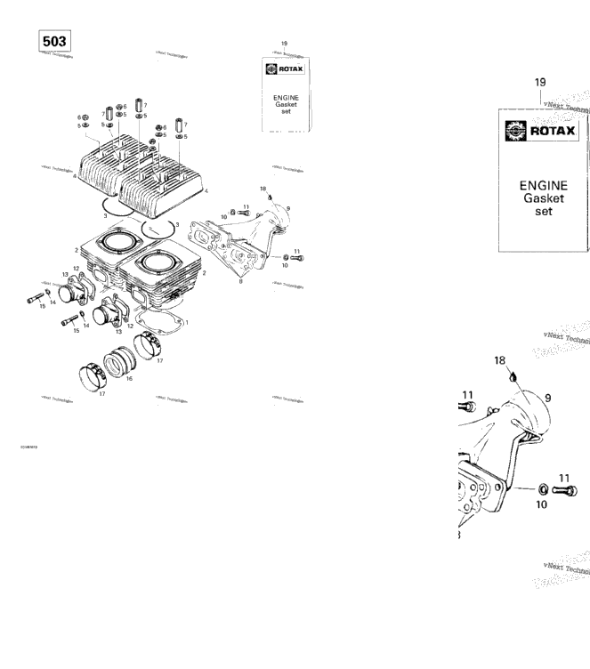 Cylinder, Exhaust Manifold (503)
