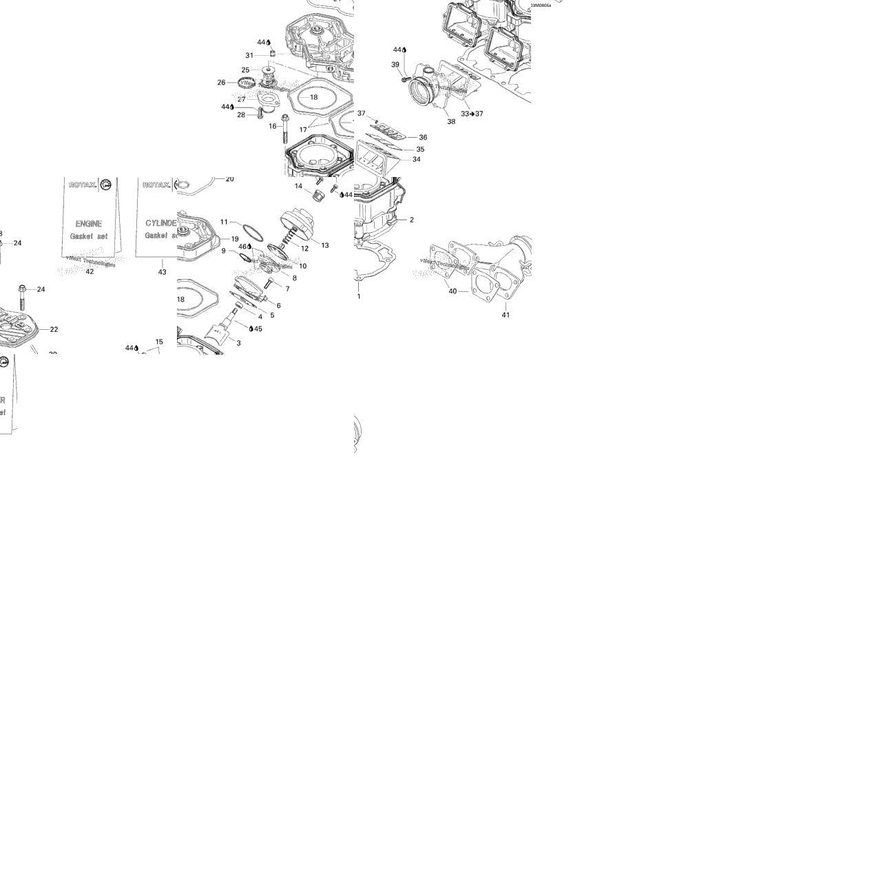 Cylinder, Exhaust Manifold And Reed Valve 593
