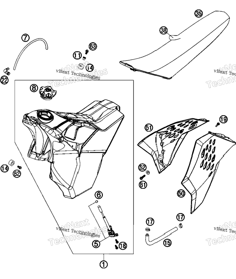 Tank, Seat, Cover