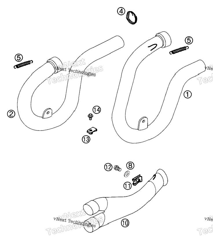 Exhaust Pipe, Interm. Tube