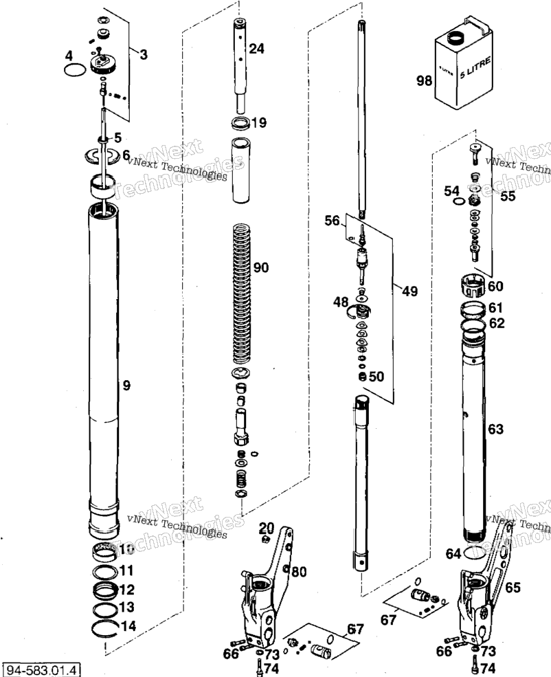 Front Fork Legs Wp