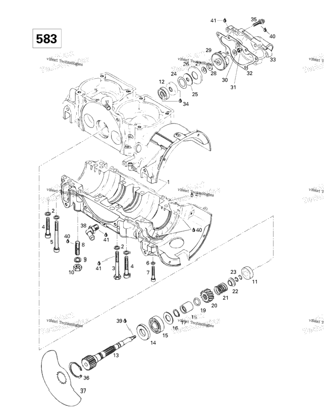 Crankcase, Rotary Valve, Water Pump (583)
