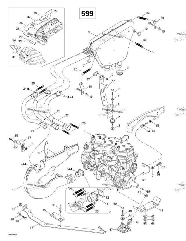 Engine Support And Muffler (599)