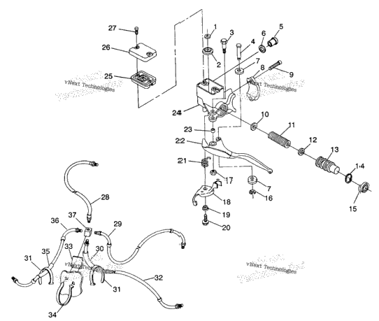 Controls Master Cylinder/Brake Line 4X4 350L