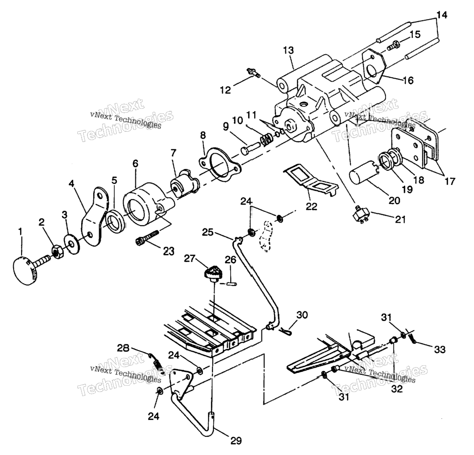Rear Brake/Foot Pedal Assembly 4X4 350L