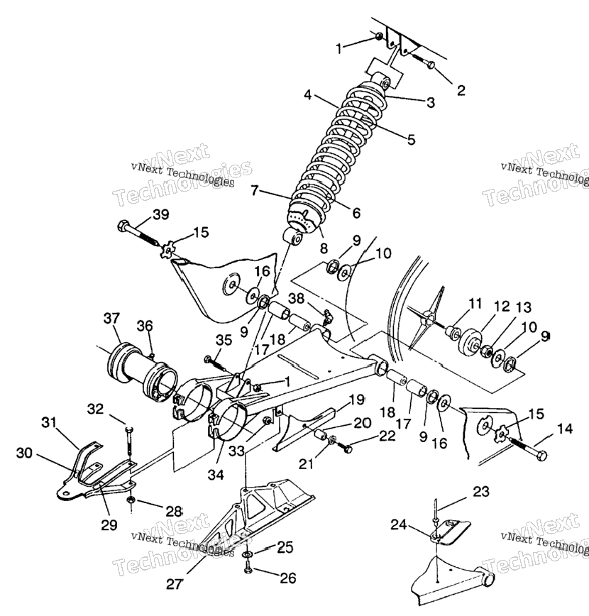 Swing Arm/Shock Mounting 4X4 350L
