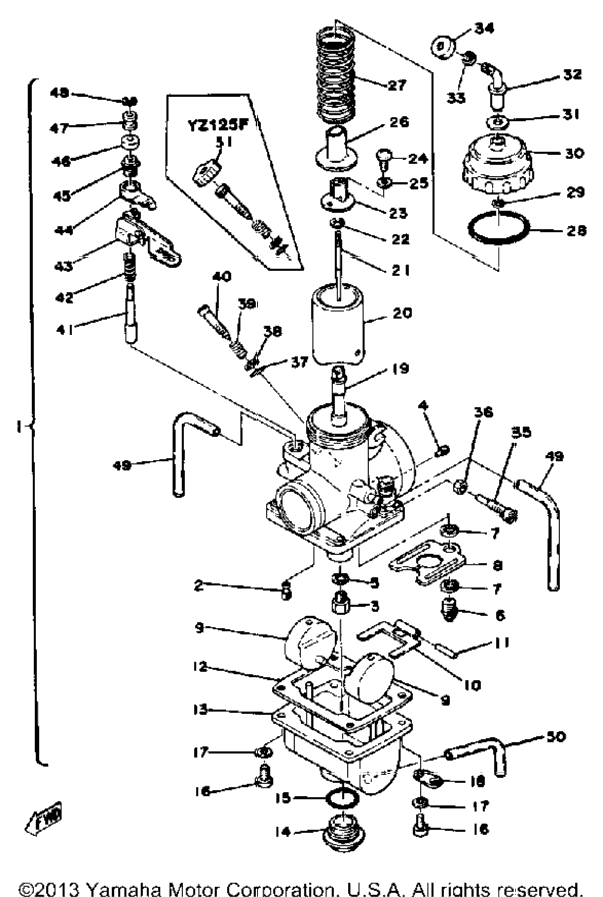 Carburetor Yz125e - F