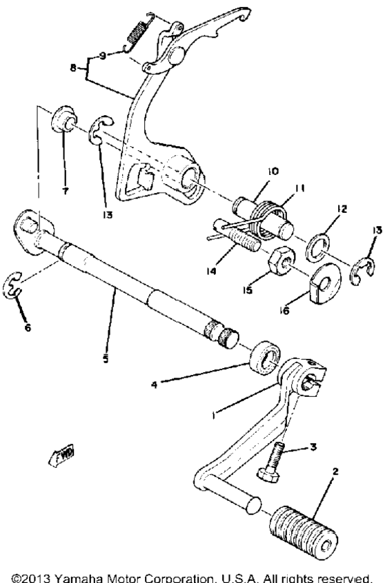 Shift Shaft Yz125e - F