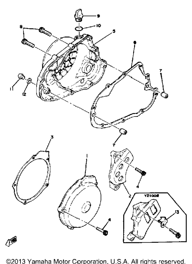 Crankcase Cover Yz100 E - F