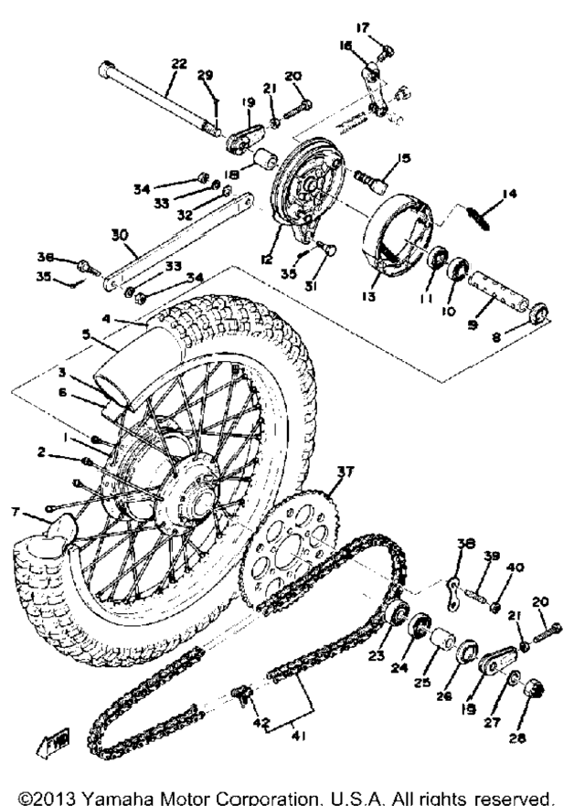 Rear Wheel Yz100d