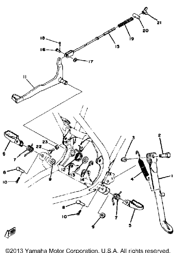 Stand - Footrest - Brake Pedal Yz100 E - F