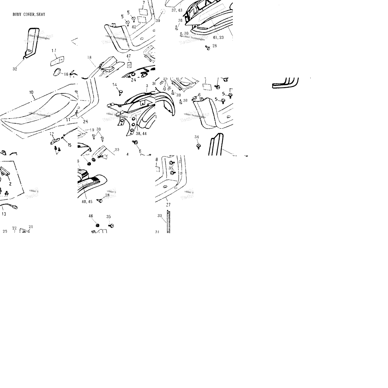 Body Cover, Seat 166A-15