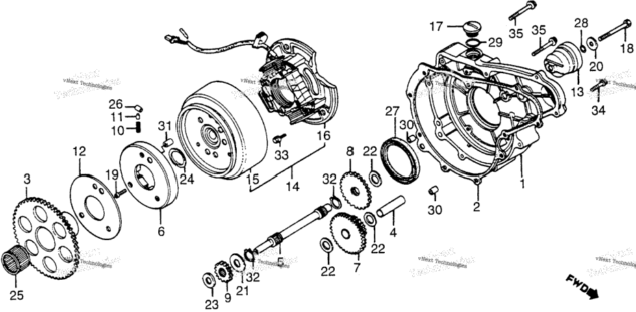 Left Crankcase Cover + Alternator