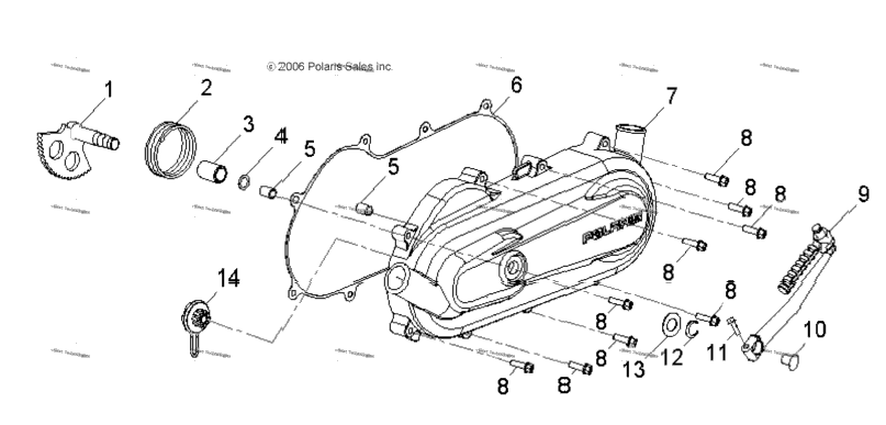 Engine, Clutch Cover & Kick Start