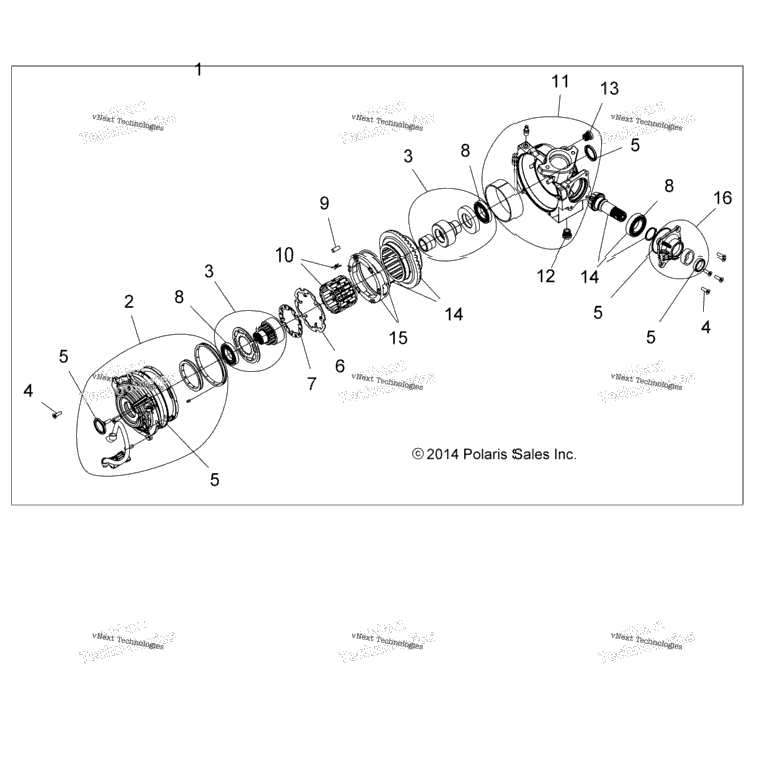 Drive Train, Front Gearcase Internals A16sxe85as/Am/Ab