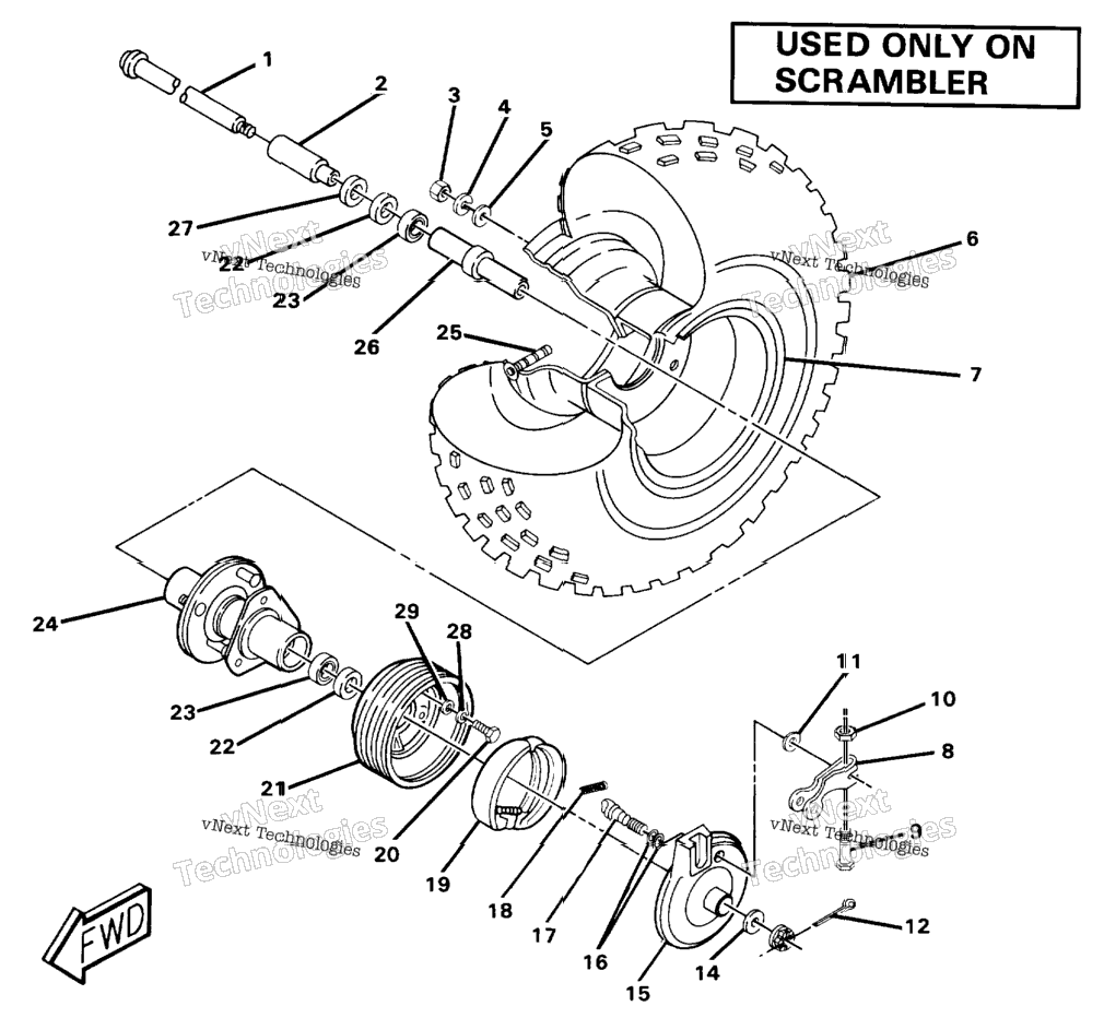 Front Wheel & Brake Assembly