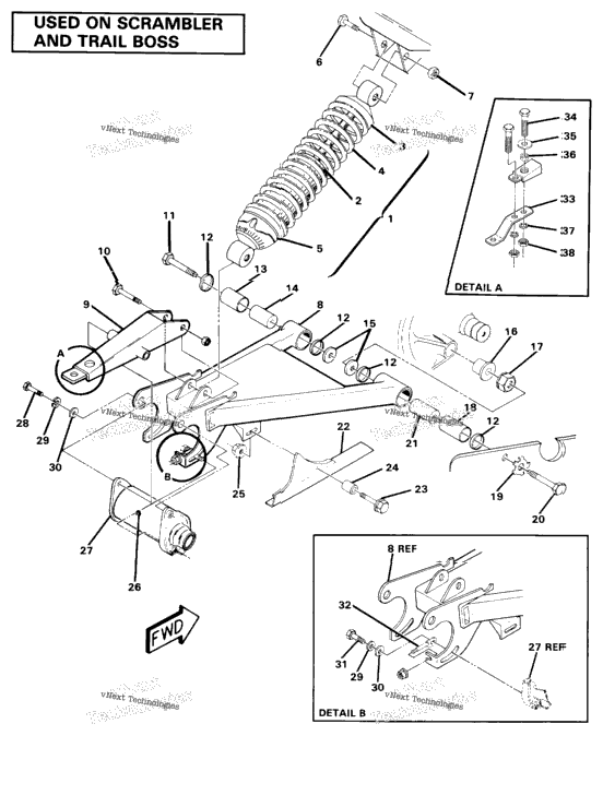 Swing Arm Weldment & Rear Shock Assembly