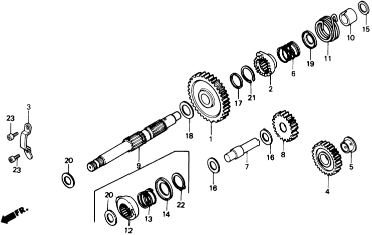 KICK STARTER SPINDLE