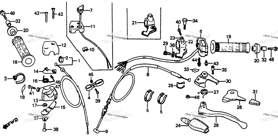 Control Levers + Switches + Cables