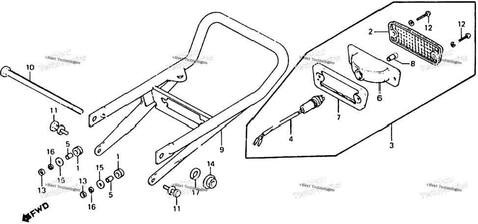 Taillight + Carry Pipe 79-82