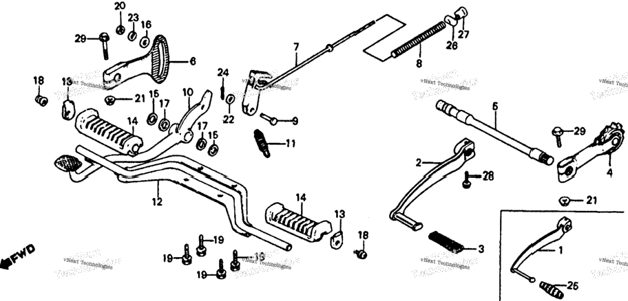 Step + Gearshift Pedal + Brake Pedal