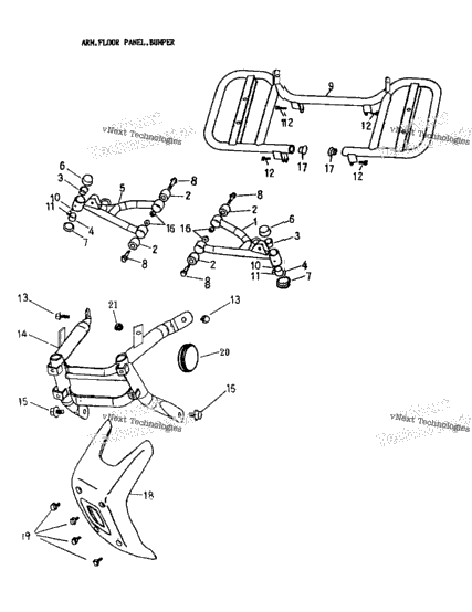 Arm, Foot Rest, Bumper 166-14