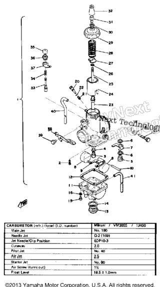Carburetor Yz100c