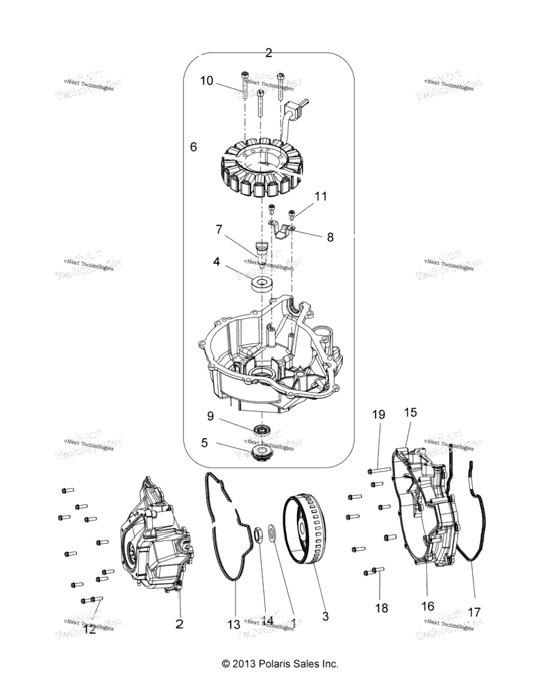 Engine, Stator Cover & Flywheel