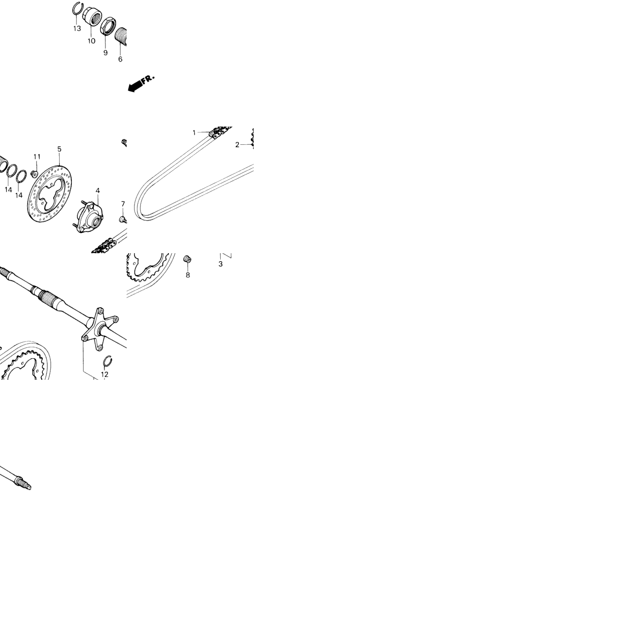 REAR WHEEL AXLE